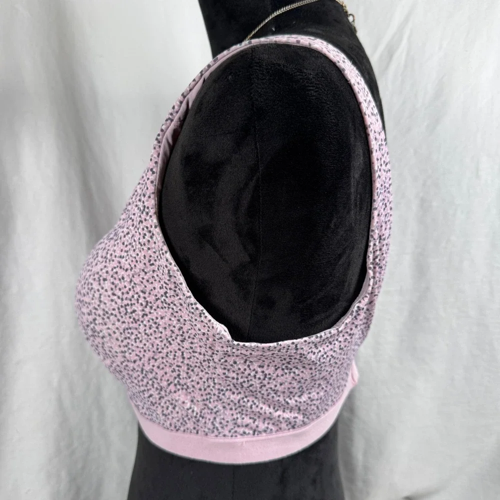 Women's Warners Wireless Bralette Large Pink Polka Dot RM1041A RM1041C